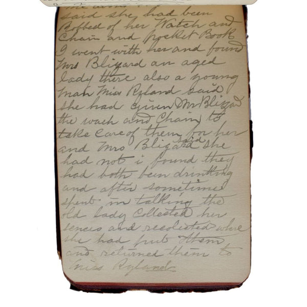 [Notes of a Turn-of-the-Century Beat Cop]. Obadiah Knott. Second Police Div. Fall River[,] Mass. July 12, 1903. Returning Post cor. North Main and St. James Sts. [Drop title].