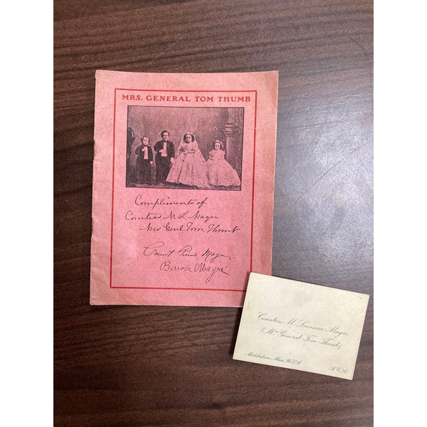 The Life and Travels of Mrs. Gen. Tom Thumb (Countess Magri) and Biographical Sketch of Count and Baron Magri. [with] Ten CDVs of Mr. and Mrs. Tom Thumb [with] Calling Card of Countess M. Lavinia Magri (Mrs. General Tom Thumb).