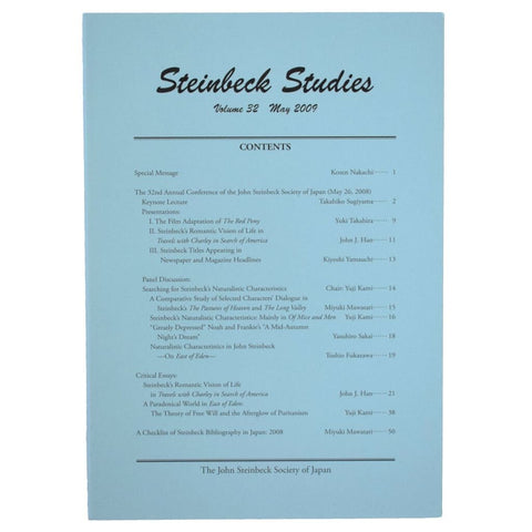 Steinbeck Studies. Volume 32, May 2009.