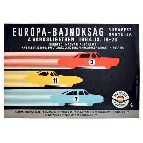 Európa - Bajnokság. A Varosligetben 1964. IX. 19 - 20. Budapest Nagydija.